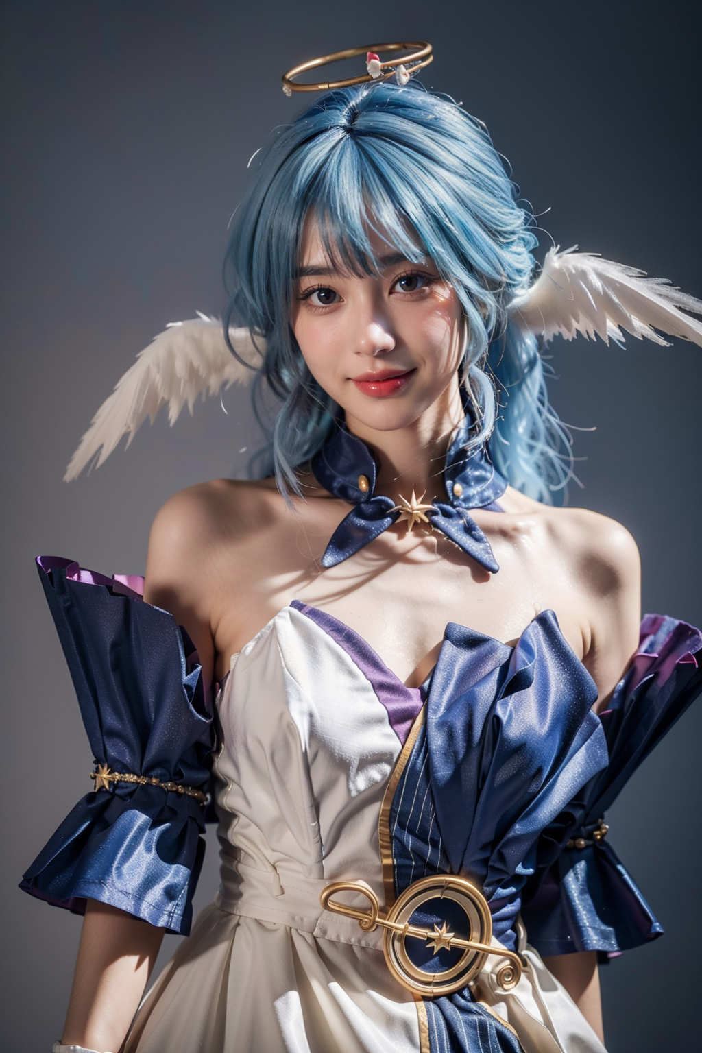 00049-3318589258-best quality, masterpiece, realistic, photorealistic, 1girl, solo, looking at viewer, smile, standing, cowboy shot, arms at side.png
